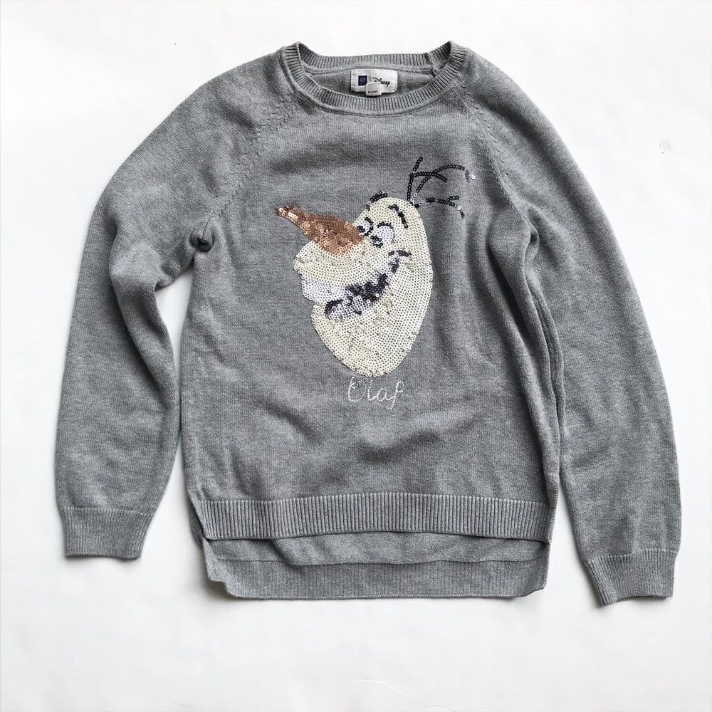 Gapkids Disney Olaf sequin knit sweater EUC XL/12Y